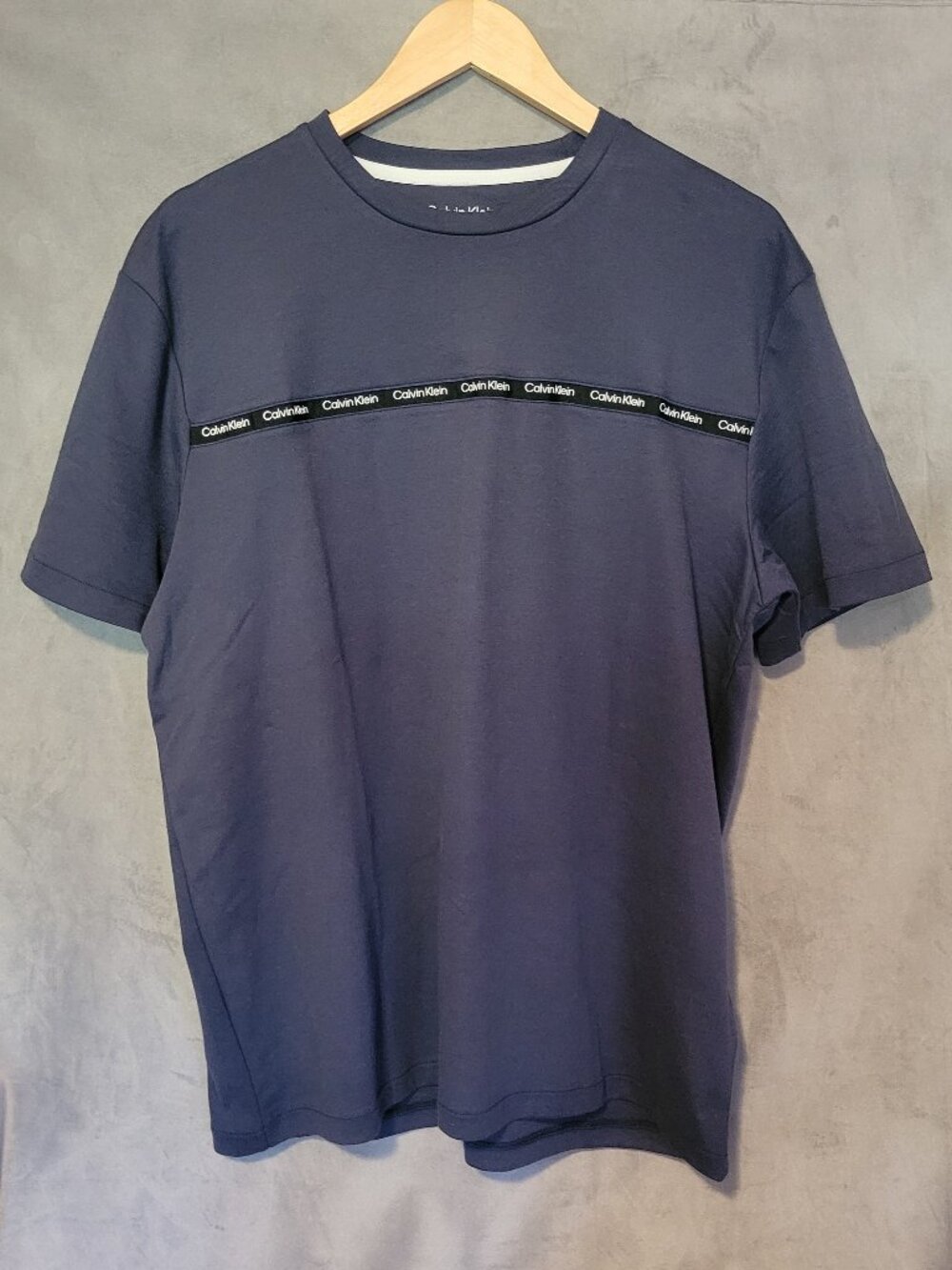 Calvin Klein Men's Blue Logo Crew Short Sleeve Quick Drying T-Shirt Large NWT
